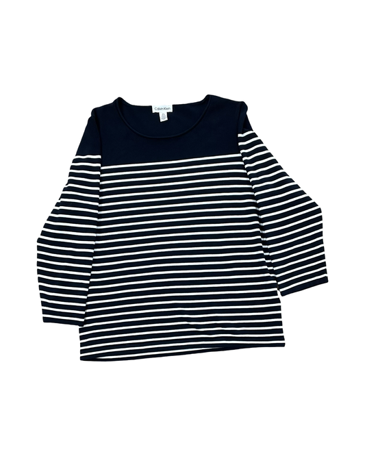 Top Ls By Calvin Klein In Blue & White, Size:L