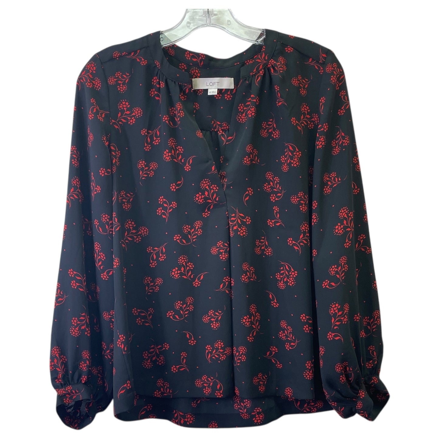 Top Ls By Loft In Black & Red, Size:Xs