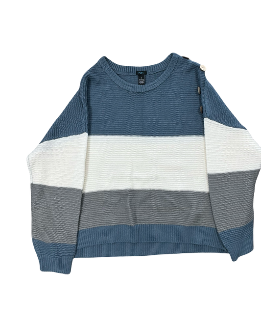 Sweater By Clothes Mentor In Blue & White, Size:3X