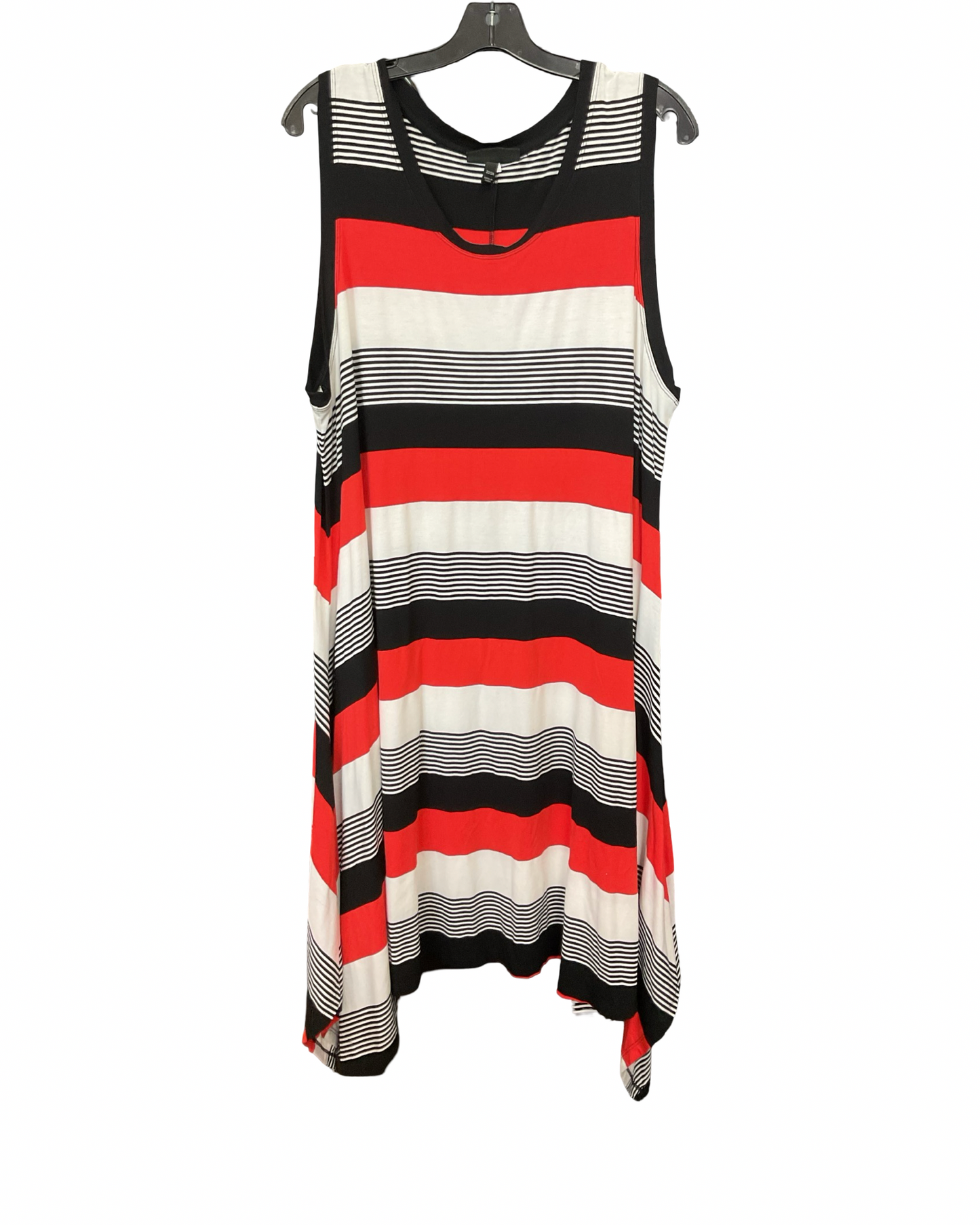 Dress Casual Midi By Lane Bryant In Black & Red, Size:3
