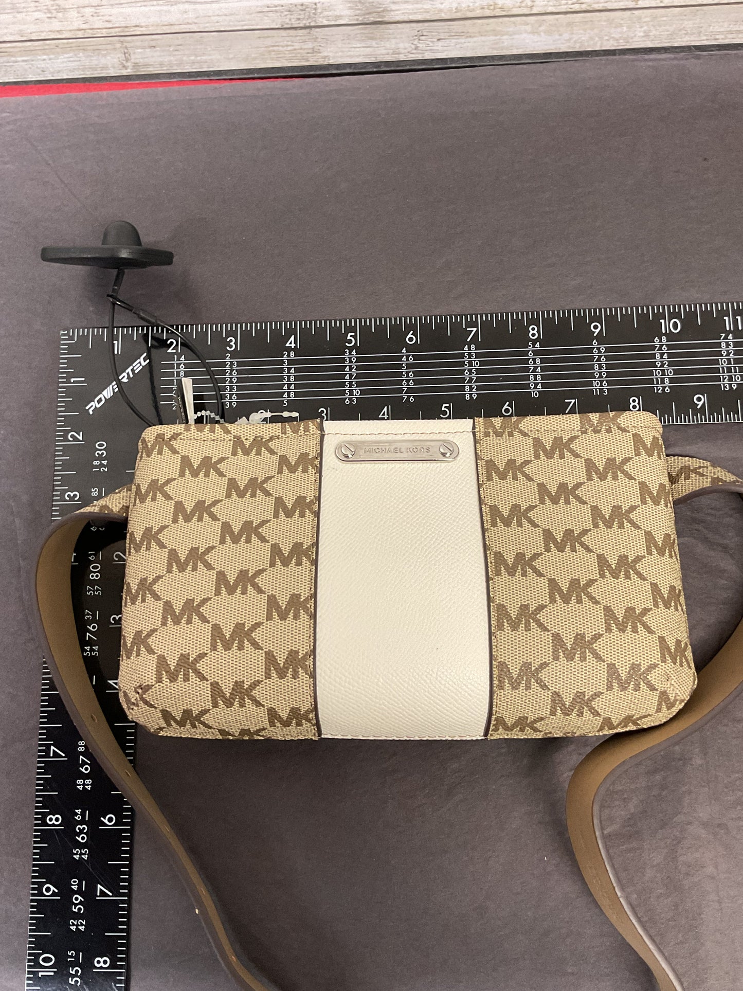 Belt Bag Designer By Michael Kors In Tan & White, Size:Small