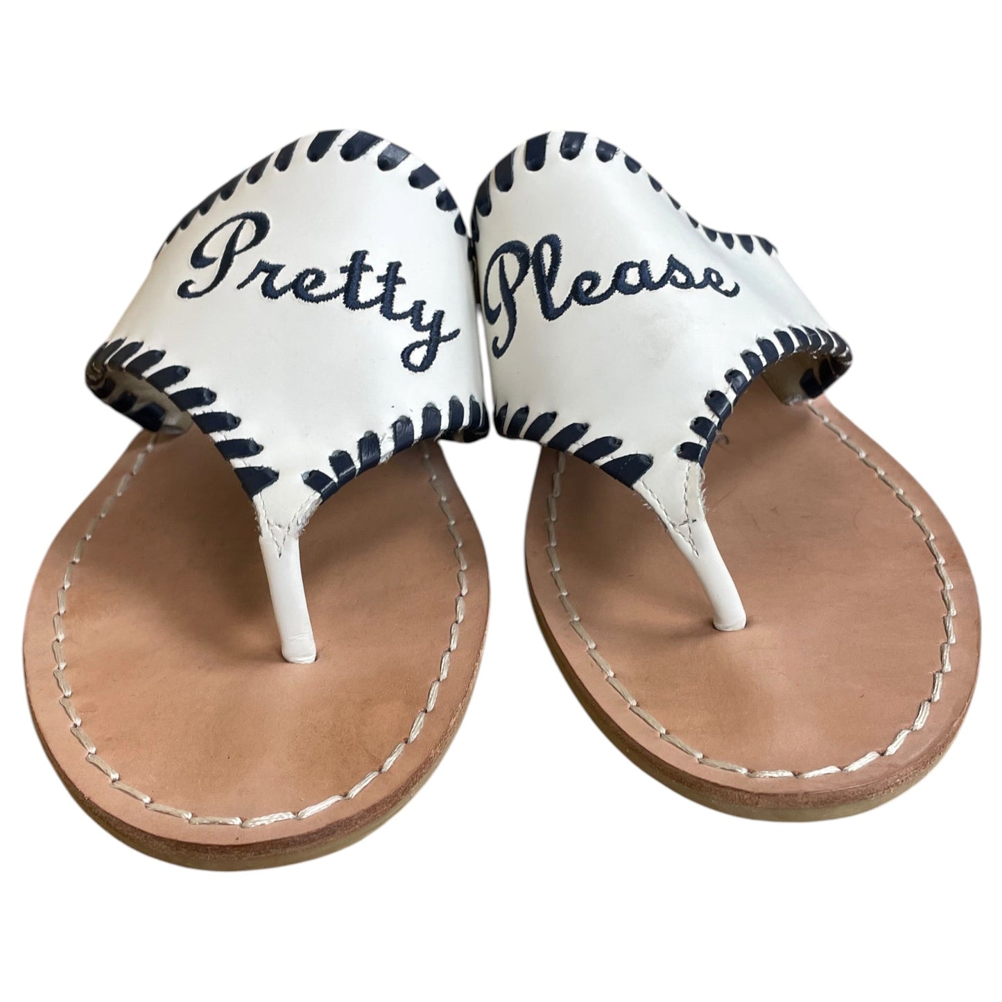 Sandals Flats By Jack Rogers In Black & White, Size:8.5