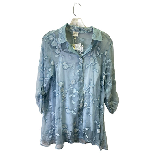 Top 3/4 Sleeve By Cupio In Blue, Size:S