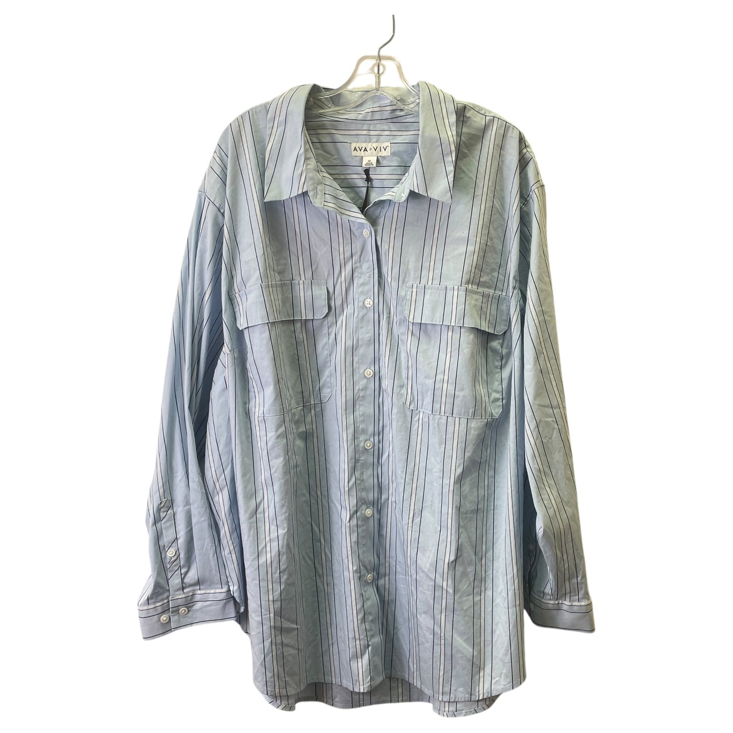 Top Ls By Ava & Viv In Blue, Size:2P