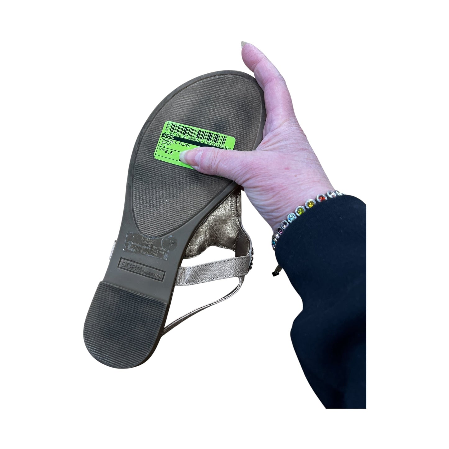 Sandals Flats By Bcbg In Brown, Size:6.5