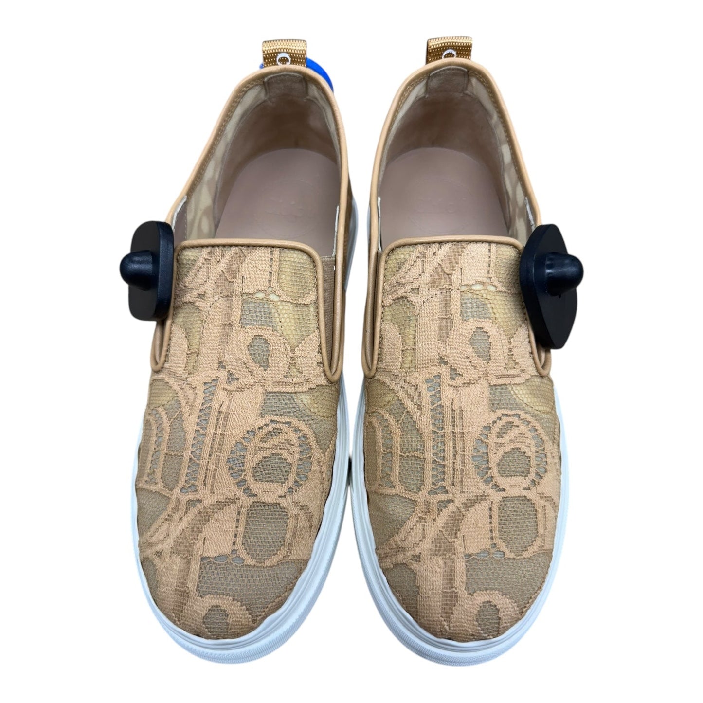 Shoes Luxury Designer By Chloe In Tan & White, Size:8