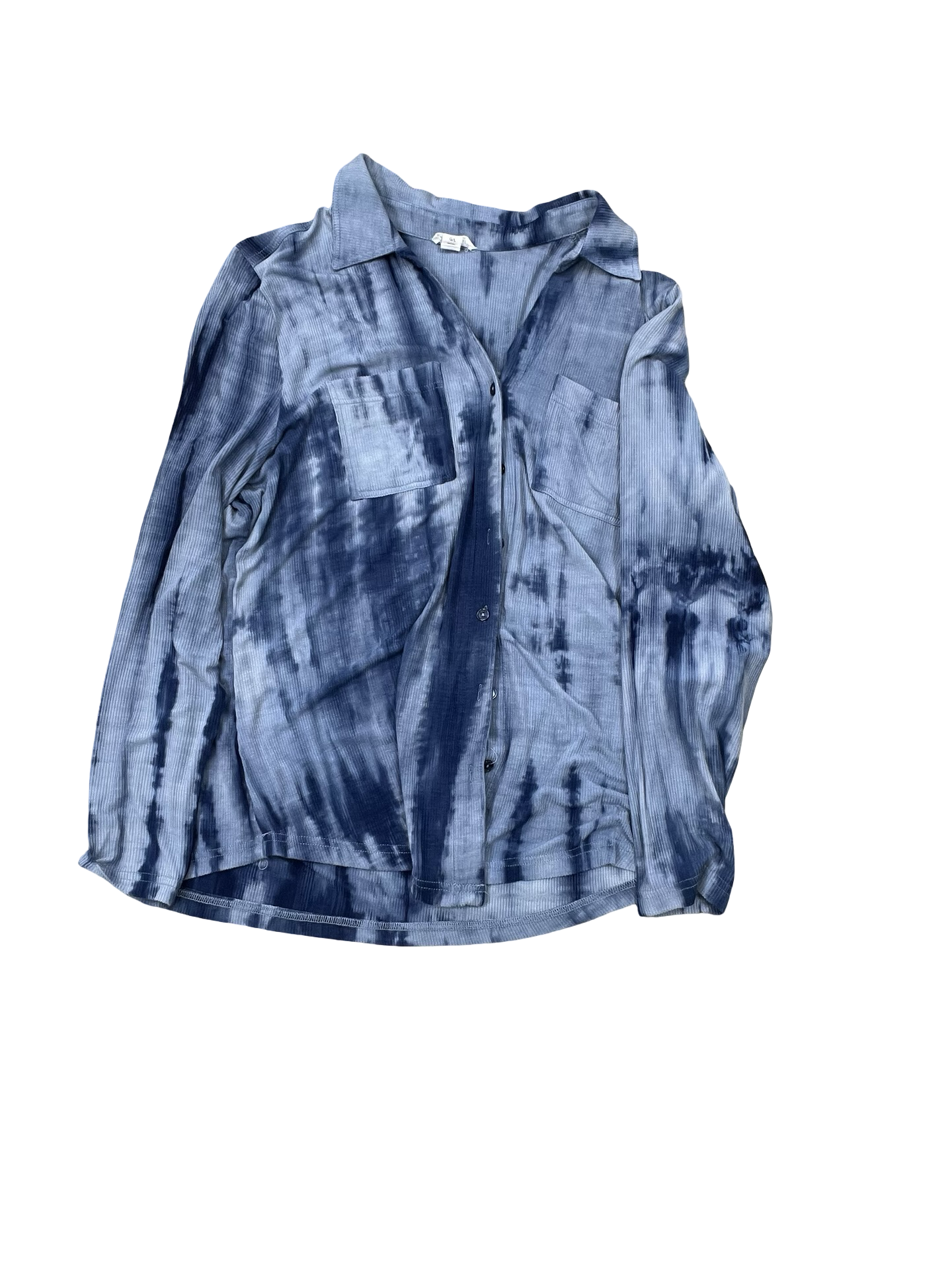 Blouse Ls By Tribal In Blue, Size:L