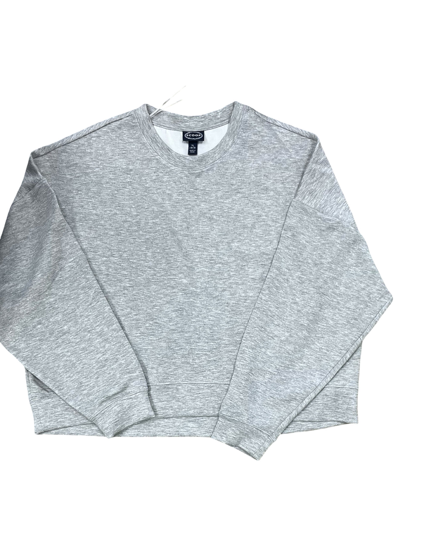 Sweatshirt Crewneck By Scoop In Grey, Size:Xl