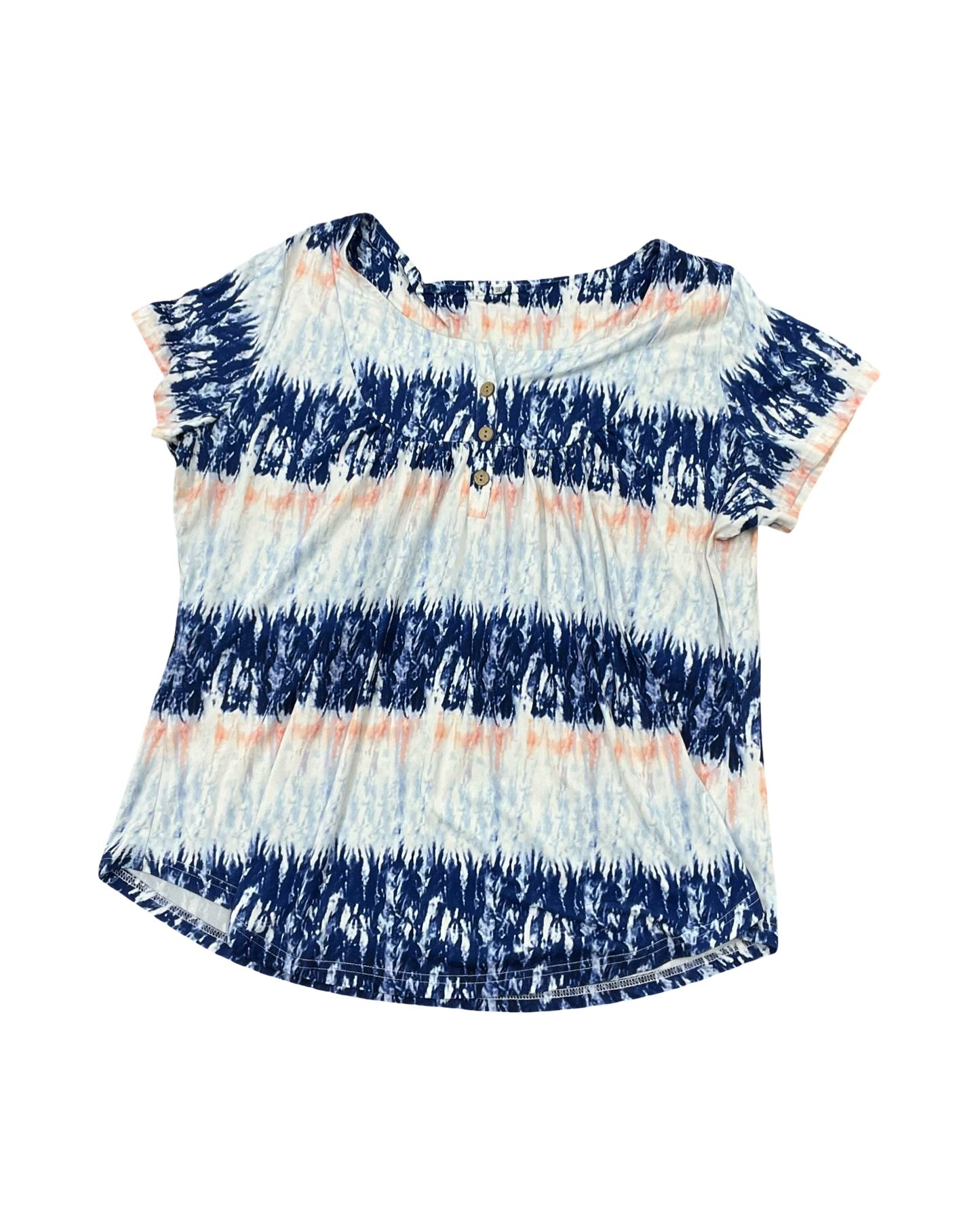 Top Ss By Clothes Mentor In Blue & White, Size:3X