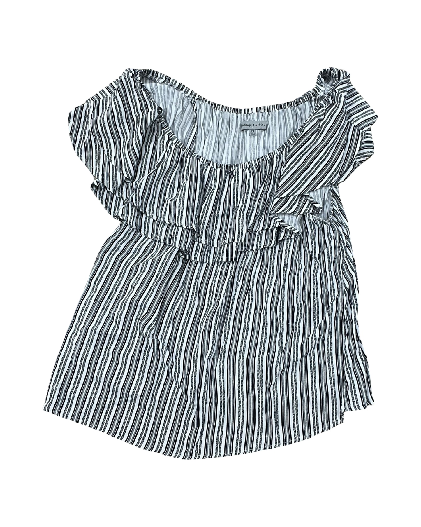 Top Ss By Absolutely Famous In Black & White, Size:3X