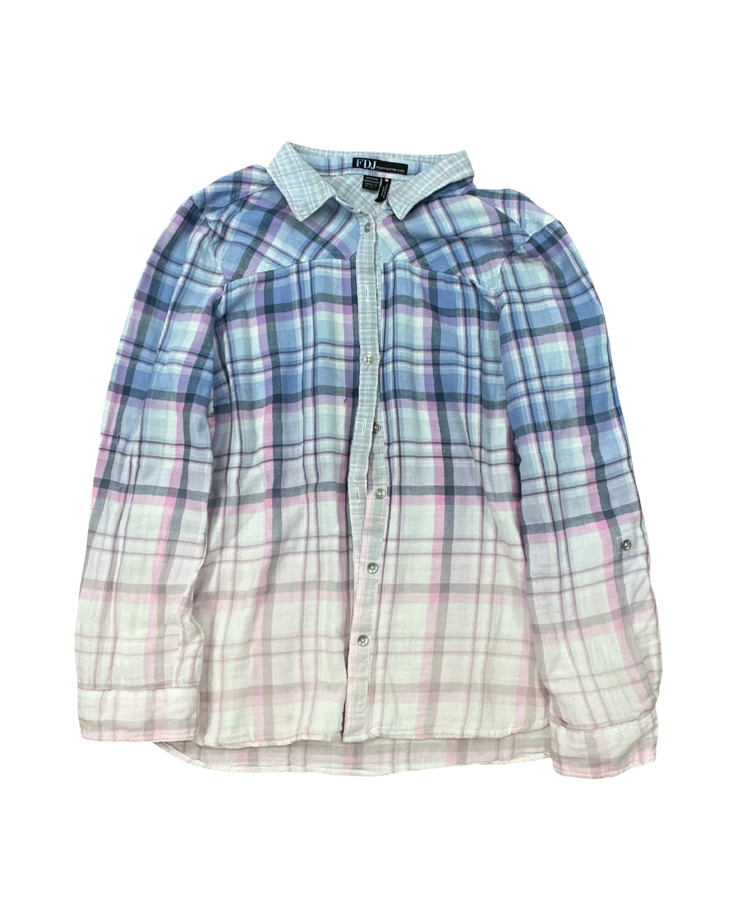 Blouse Ls By French Dressing In Blue & Pink, Size:L
