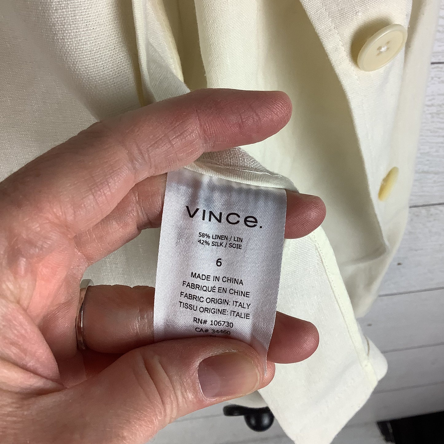 Blazer By Vince In Cream, Size: S (6)