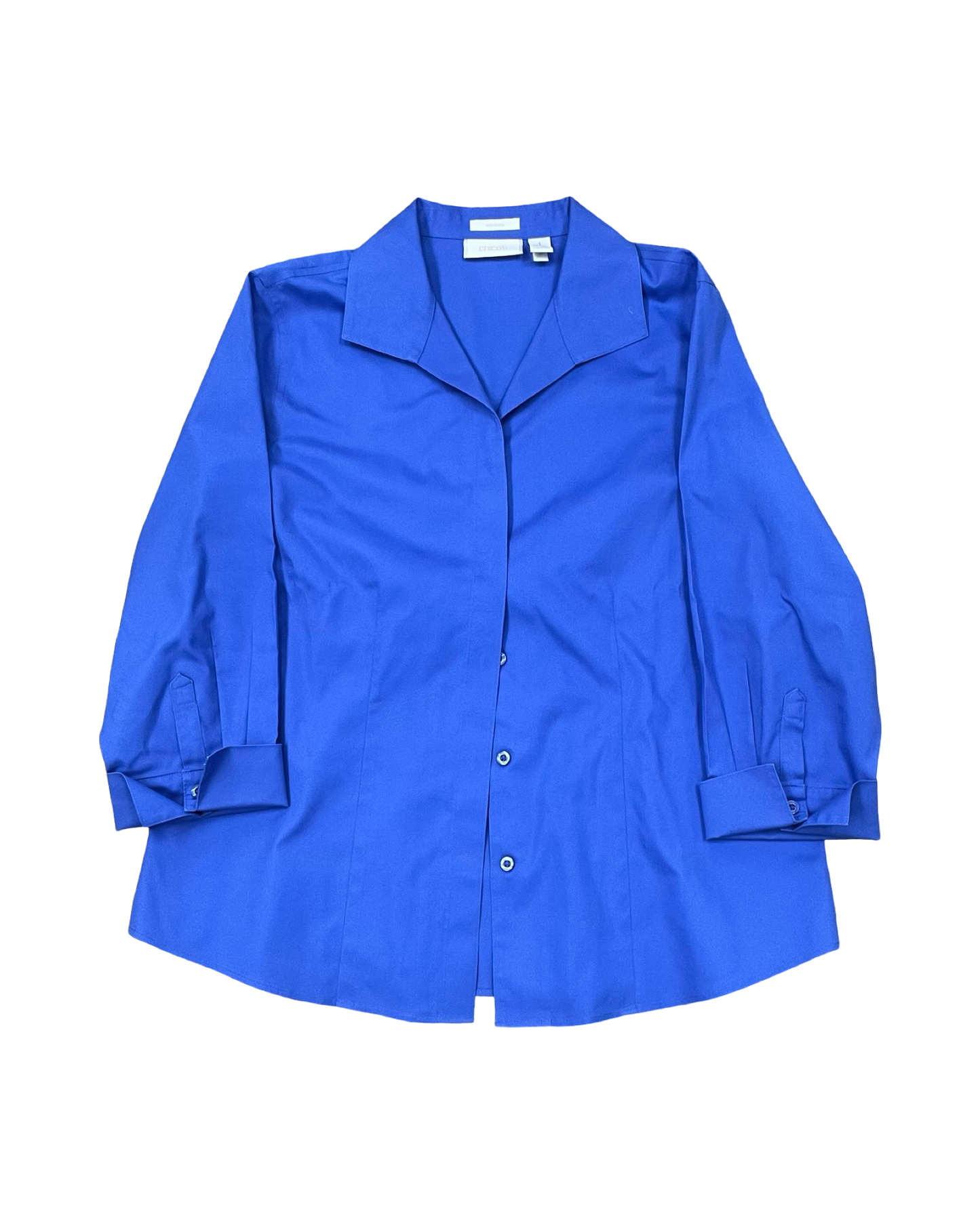 Blouse 3/4 Sleeve By Chicos In Blue, Size:M