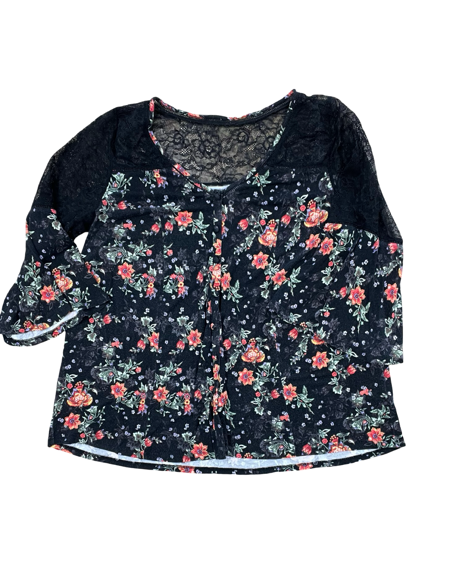 Top 3/4 Sleeve By Torrid In Black, Size:L