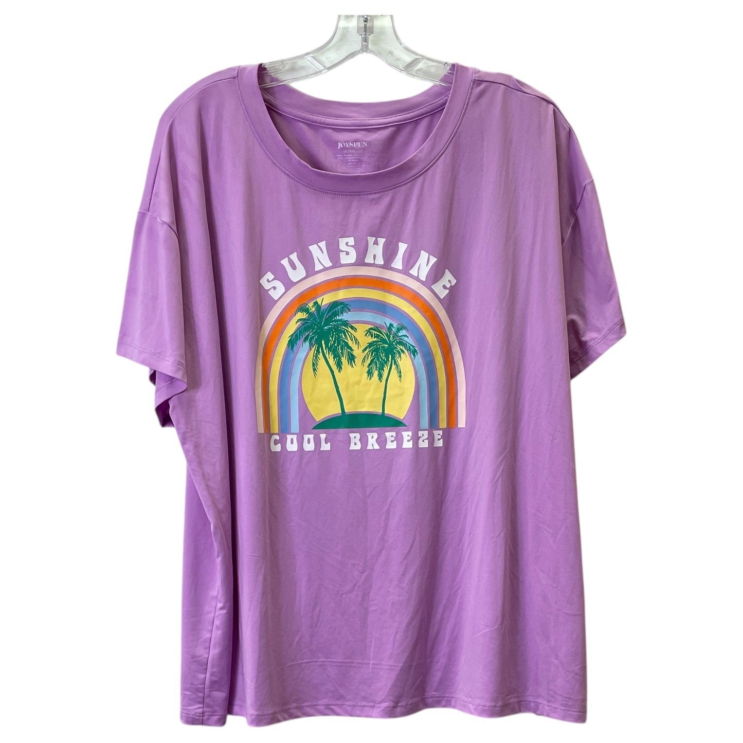 Top Ss Basic By Joyspun In Pink, Size:2X