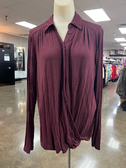Top Ls By Banana Republic In Maroon, Size:L