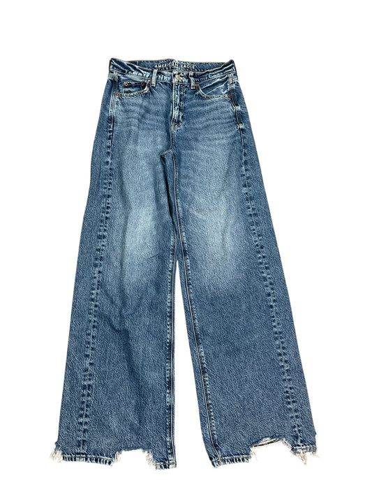 Jeans Wide Leg By American Eagle In Blue Denim, Size:0