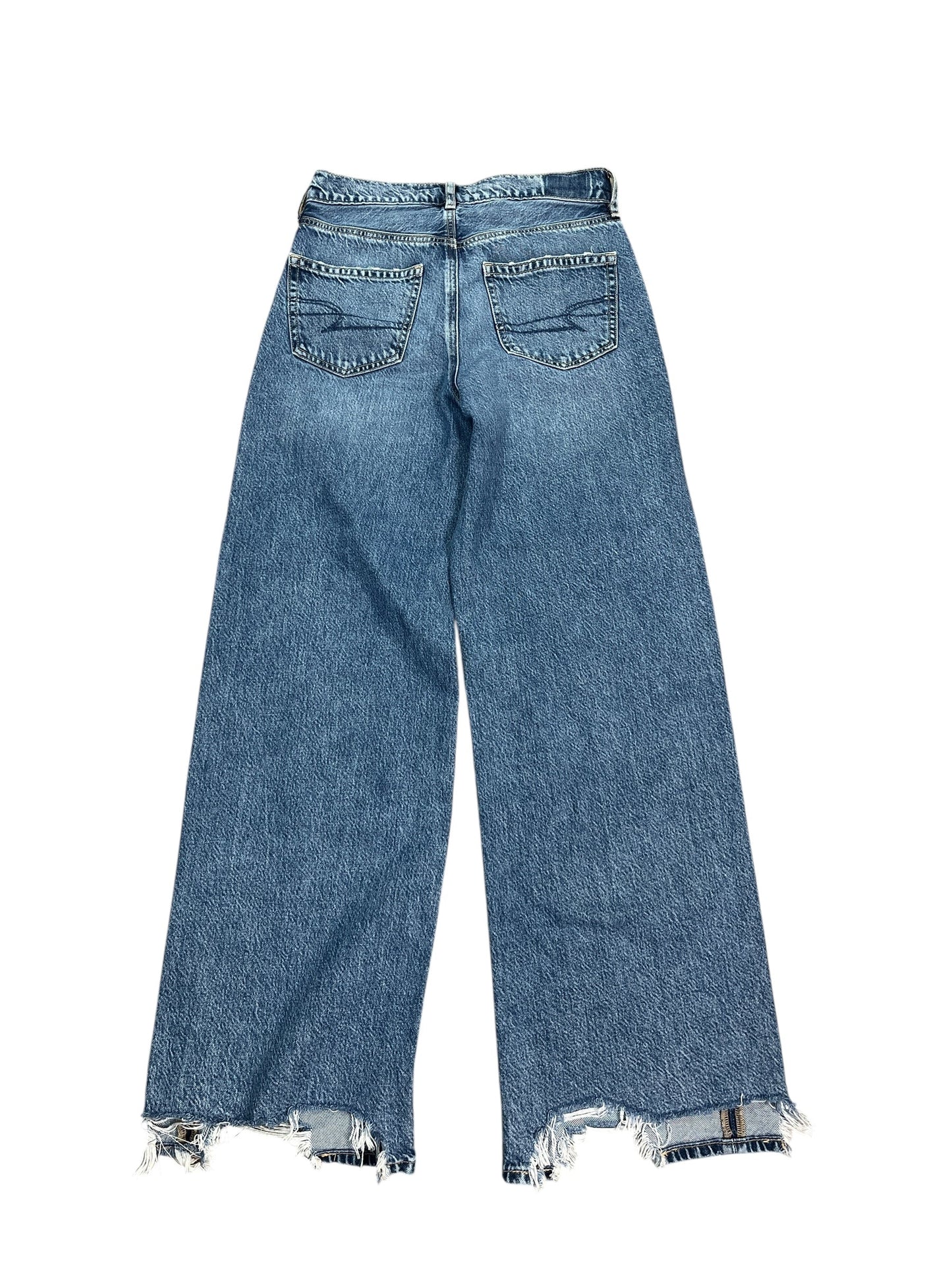 Jeans Wide Leg By American Eagle In Blue Denim, Size:0