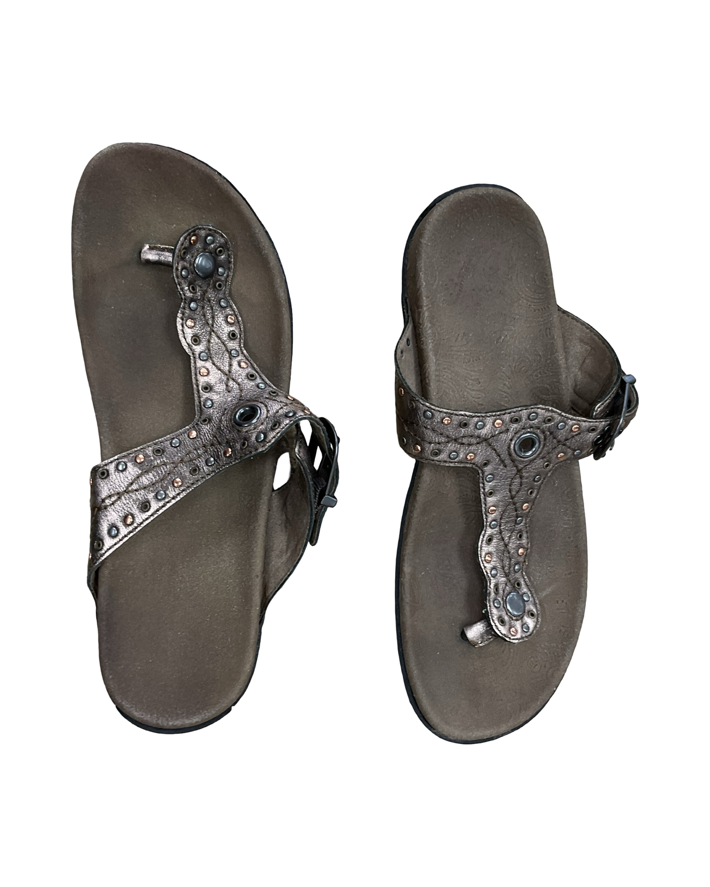 Sandals Flats By Ecco In Gold, Size:9.5