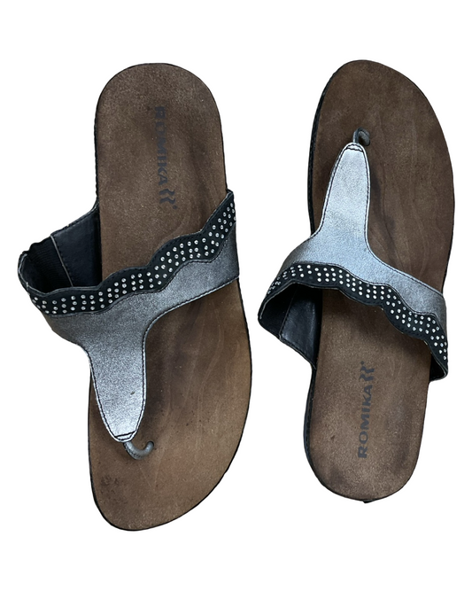 Sandals Flats By Romika In Silver, Size:11.5