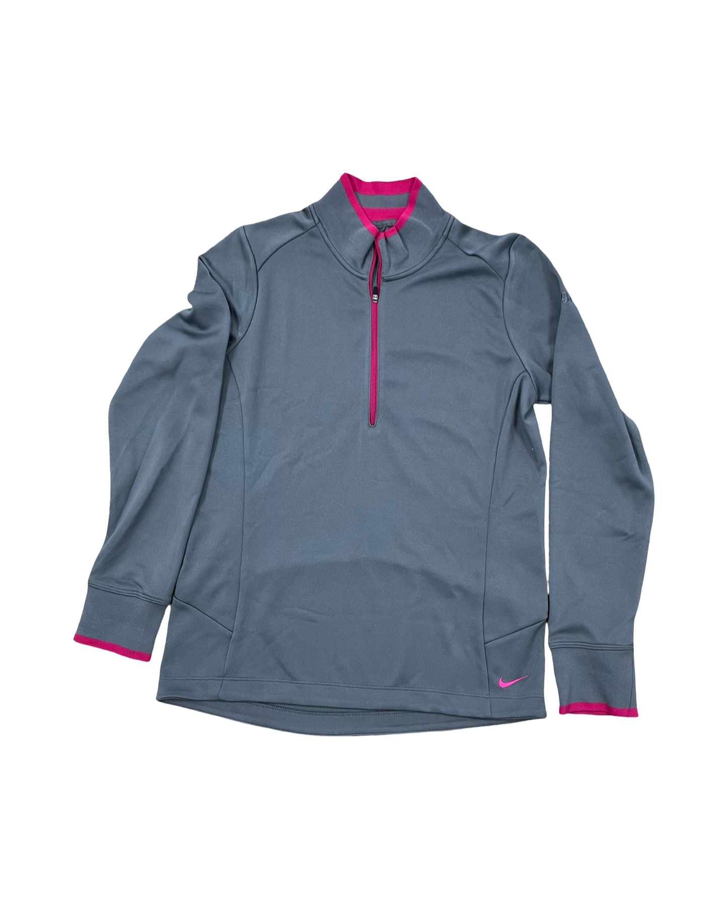 Athletic Jacket By Nike In Grey & Pink, Size:L