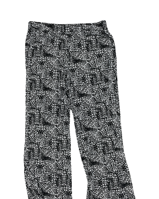 Pants Lounge By Rafaella In Black & White, Size:Xl
