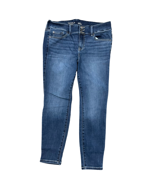 Jeans Jeggings By Torrid In Blue Denim, Size:14