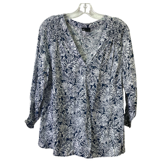 Top Ls By Jones New York In Blue & White, Size:L