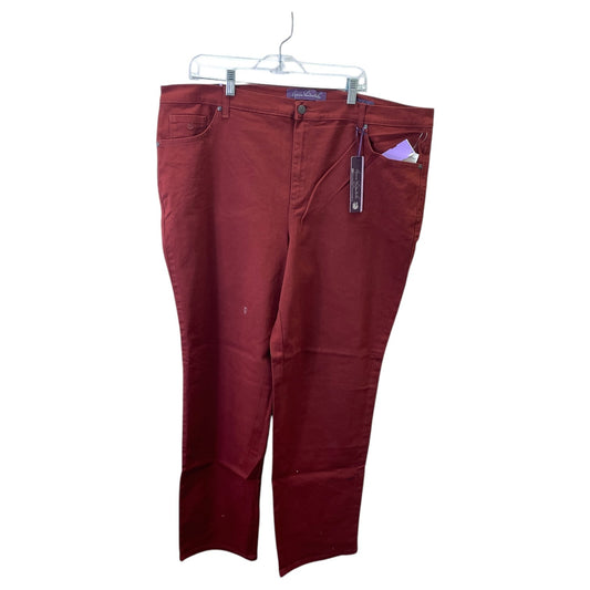 Jeans Straight By Gloria Vanderbilt In Red Denim, Size:20