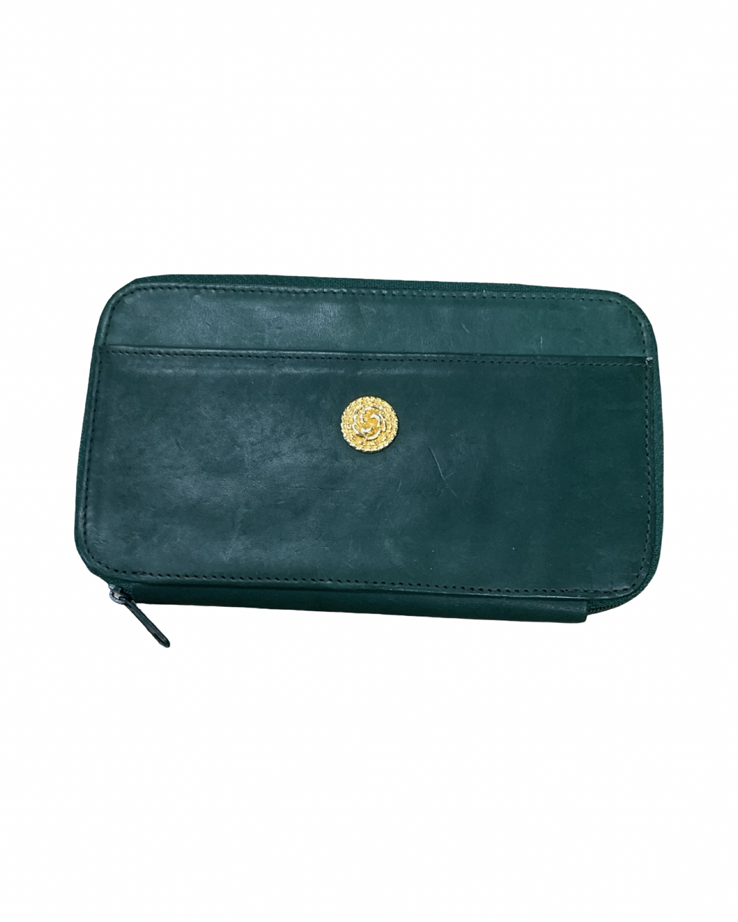 Wallet Leather By Clothes Mentor In Green, Size:Small