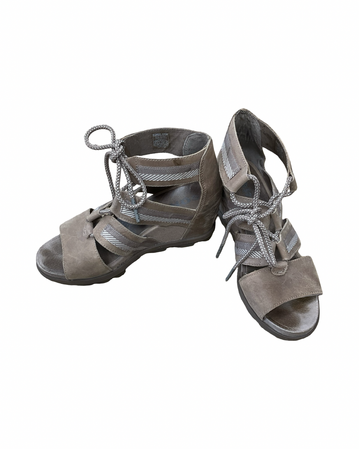 Sandals Heels Wedge By Sorel In Taupe, Size:8