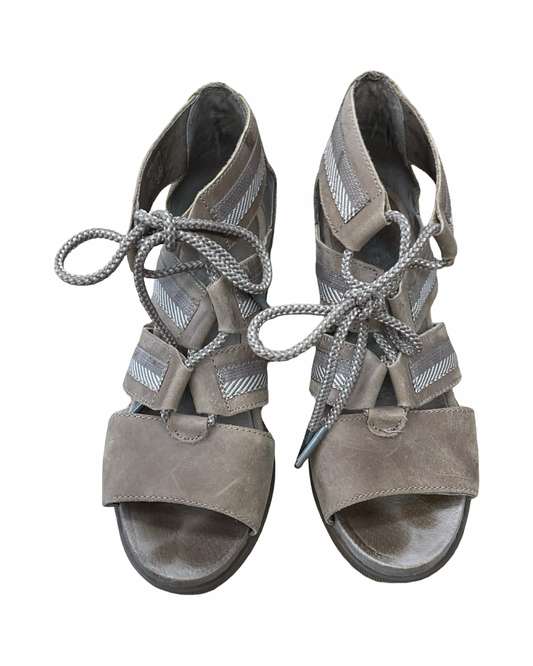 Sandals Heels Wedge By Sorel In Taupe, Size:8