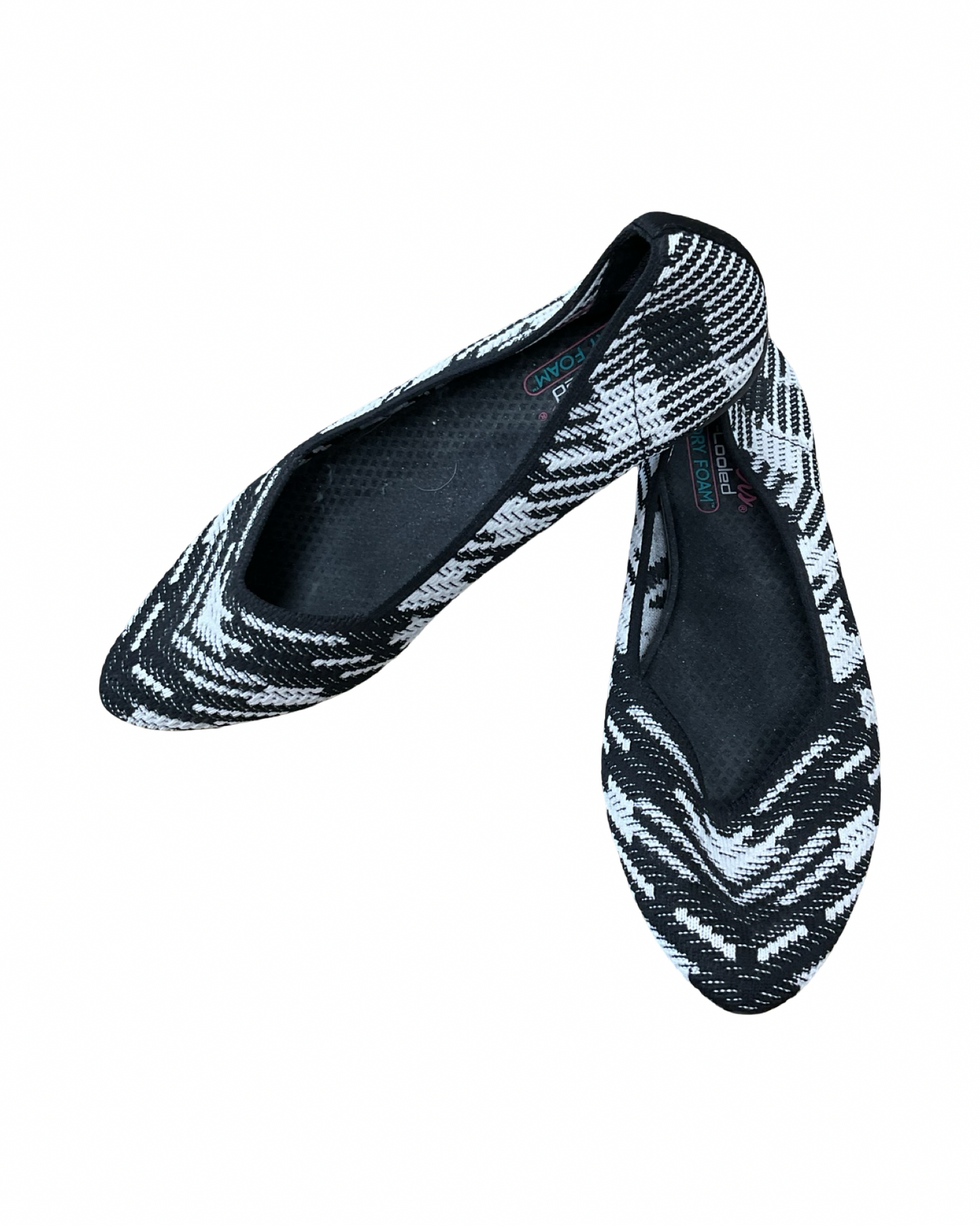 Shoes Flats By Skechers In Black & White, Size:9.5