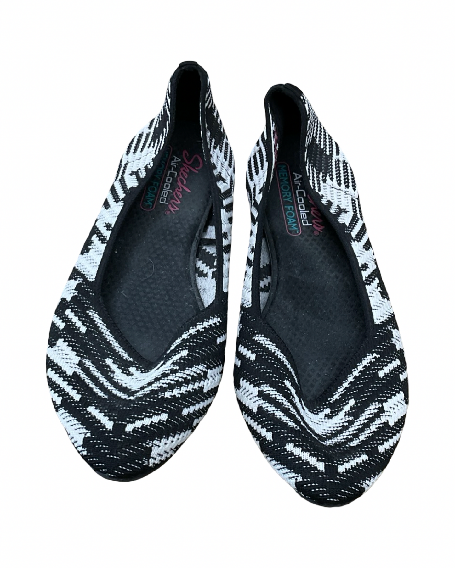 Shoes Flats By Skechers In Black & White, Size:9.5