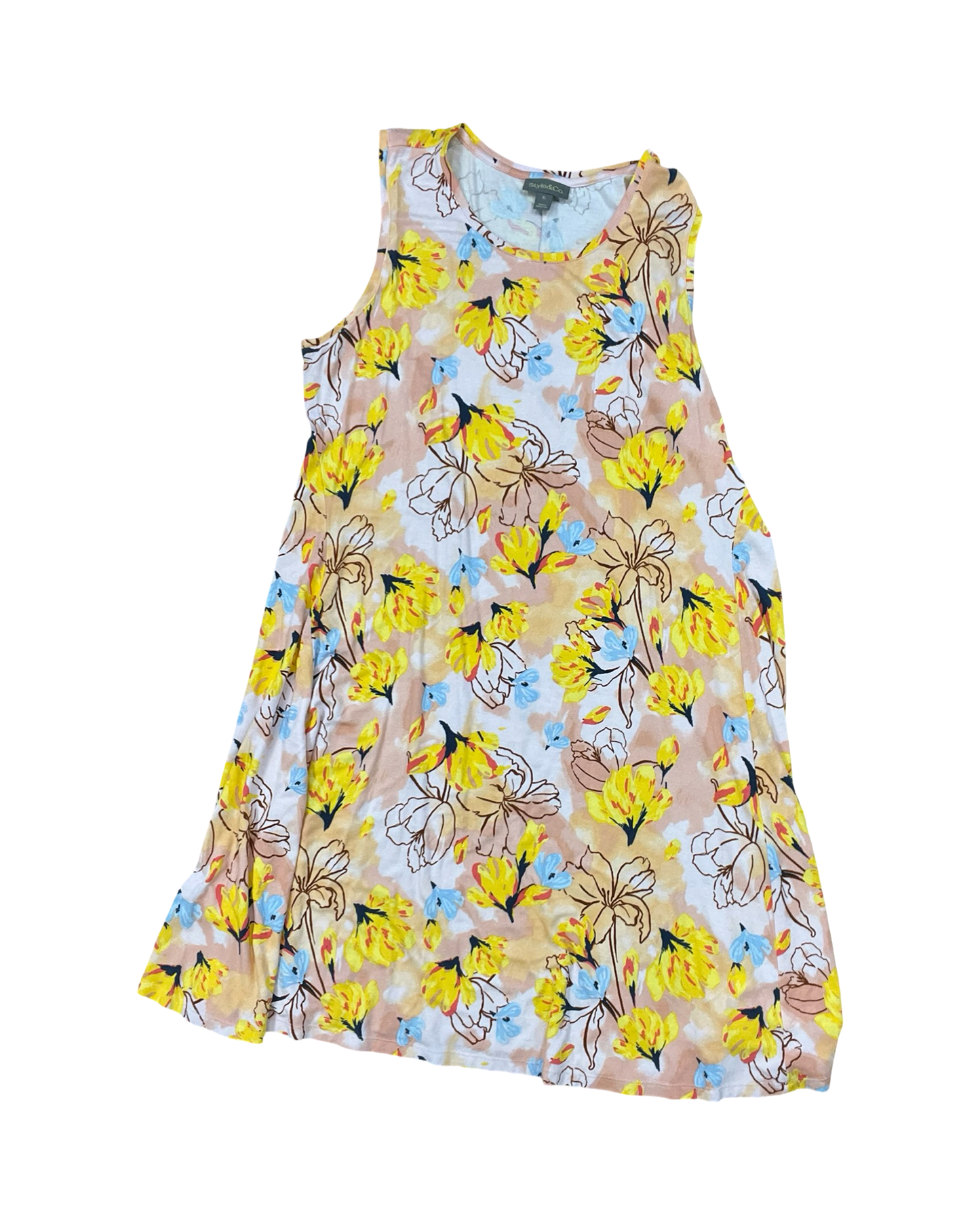 Dress Casual Midi By Style And Company In Yellow, Size:Xl
