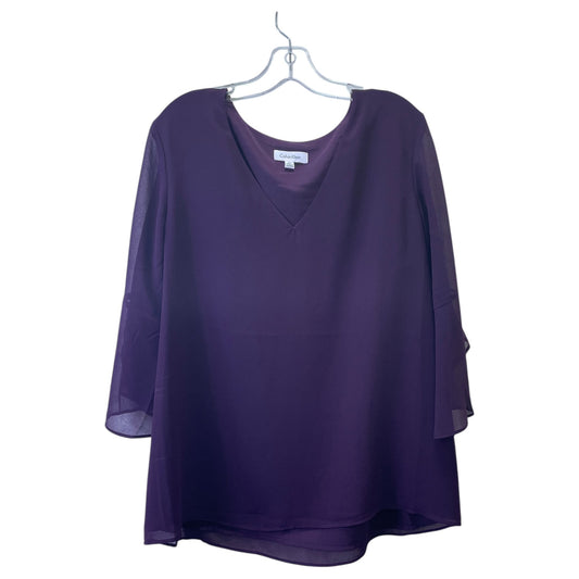 Top Ls By Calvin Klein In Purple, Size:Xl