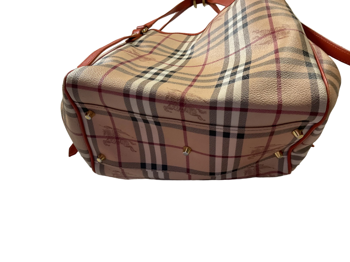 Handbag Luxury Designer By Burberry In Plaid Pattern, Size:Large
