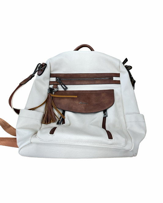 Backpack By Clothes Mentor In Cream, Size:Large