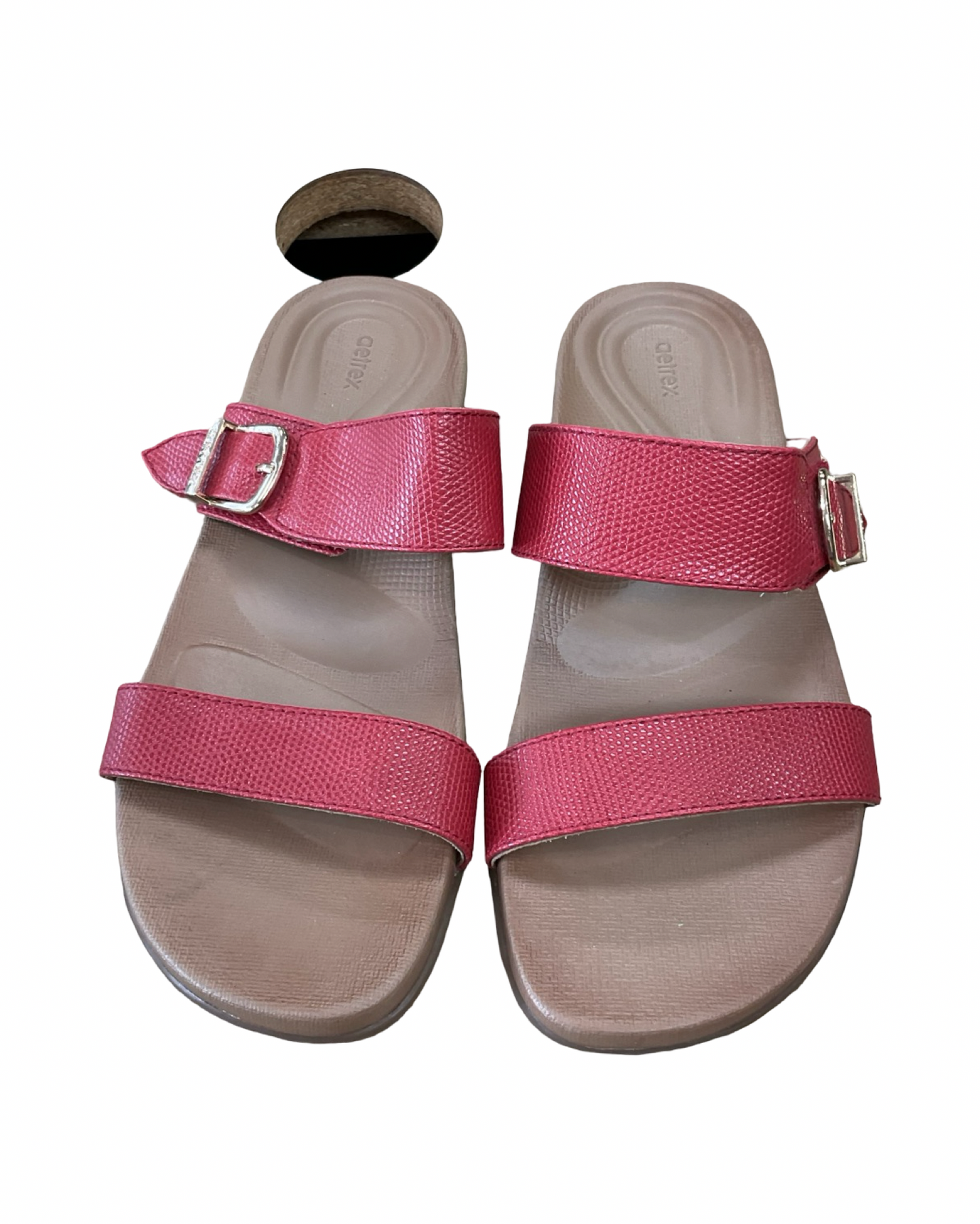Sandals Flats By Aetrex In Red, Size:6.5