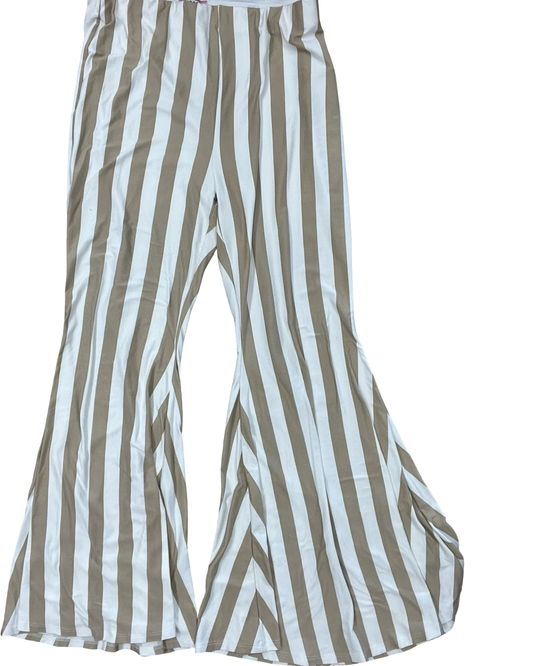 Pants Lounge By Andree By Unit In Tan & White, Size:1X