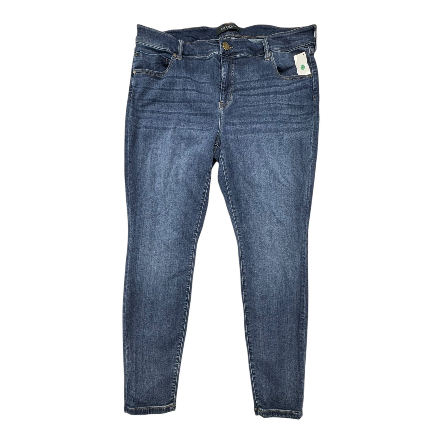 Jeans Skinny By Liverpool In Blue Denim, Size:20
