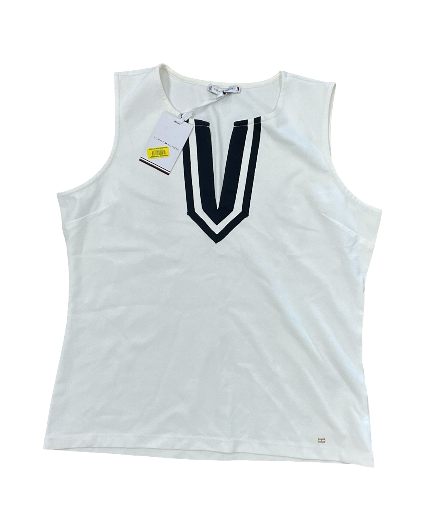 Top Sleeveless By Tommy Hilfiger In Cream, Size:L