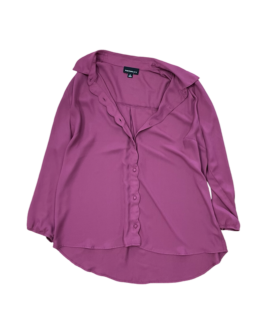 Blouse Ls By Fortune & Ivy In Pink, Size:Xl
