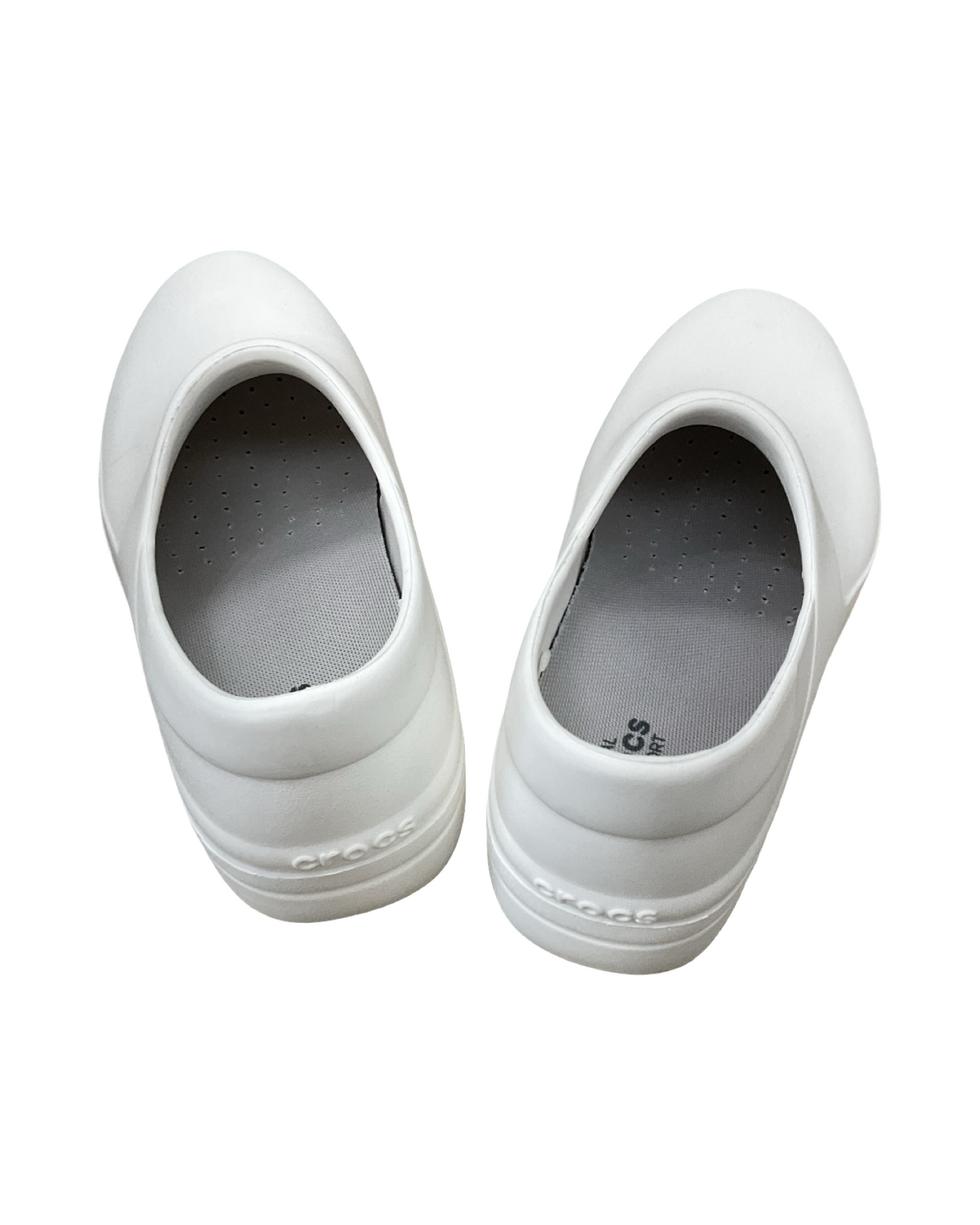 Shoes Heels Block By Crocs In White, Size:8