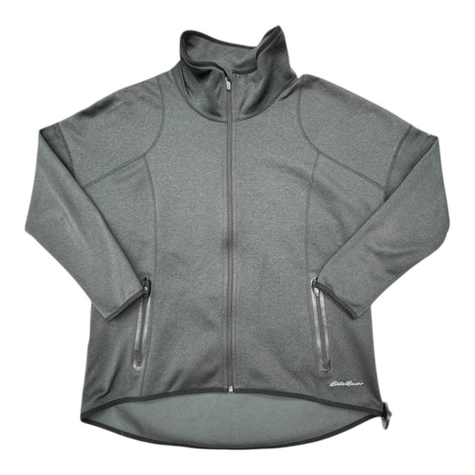 Athletic Jacket By Eddie Bauer In Black & Grey, Size:Xl