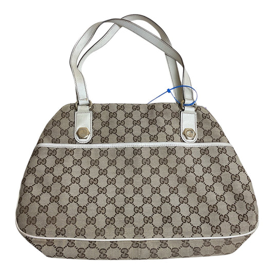 Handbag Luxury Designer By Gucci In Beige, Size:Large
