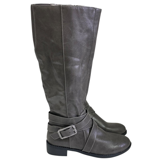 Boots Mid-Calf Flats By Cme In Grey, Size:5