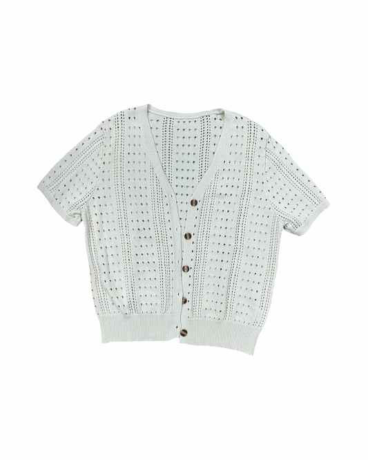 Cardigan By Clothes Mentor In Cream, Size:Xl