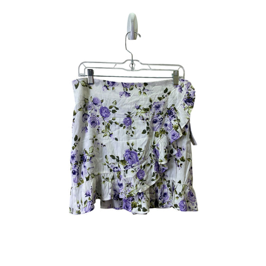 Skirt Mini & Short By Forever 21 In Purple & White, Size:12
