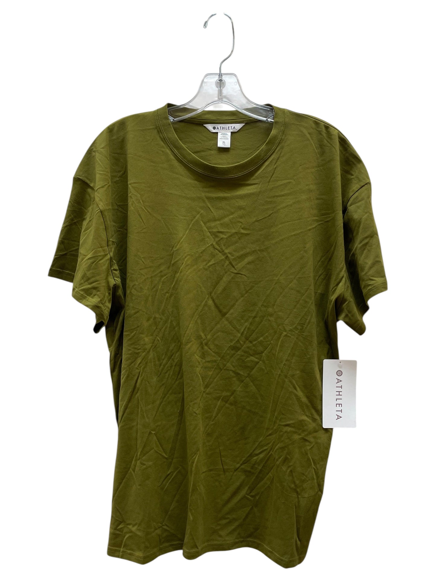 Athletic Top Ss By Athleta In Green, Size:Xl
